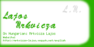 lajos mrkvicza business card